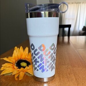 White Travel Mug with Holographic Logo